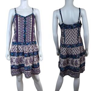 Rebecca Taylor Women Size 4 Silk Floral Pullover Sleeveless Mini Dress